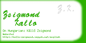 zsigmond kallo business card