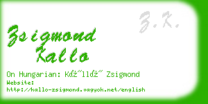 zsigmond kallo business card